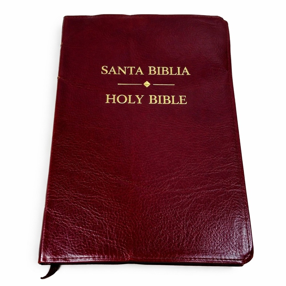 Santa Biblia Holy Bible Reina Valera 1960 KJV Holman Burgundy Indexed Leather